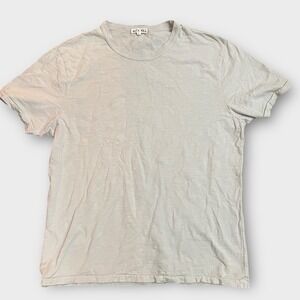 Alex Mill Mens Crew Neck T Shirt Large Slub Knit Light Gray Short Sleeve Casual